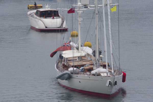 01 May 2022 - 12-40-29

----------------
Superyacht Adele and chase boat Stargazer in Dartmouth, Devon